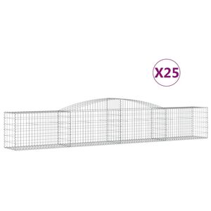 vidaXL Schanskorven 25 st gewelfd 400x50x60/80 cm gegalvaniseerd ijzer