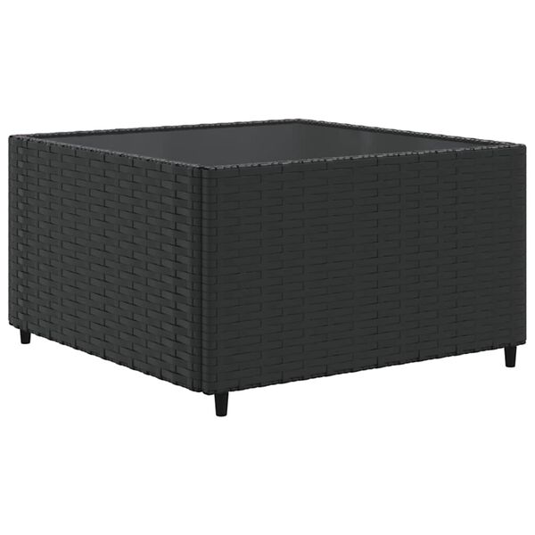 vidaXL 7-delige Loungeset met kussens poly rattan zwart