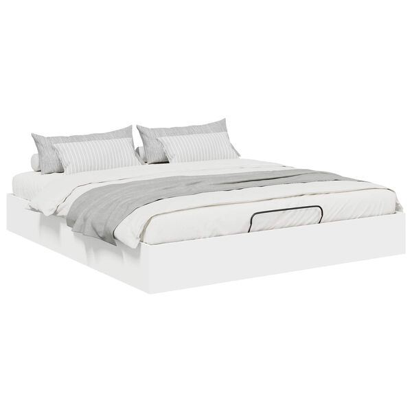 vidaXL Ottoman Bedframe met opslag Wit 193 x 120 x 25 cm Spaanplaat