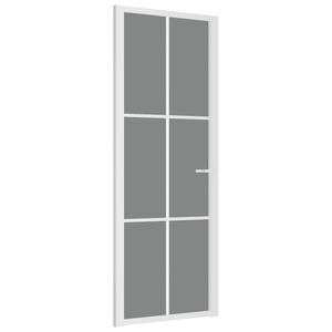 vidaXL Binnendeur 76x201,5 cm ESG-glas en aluminium wit