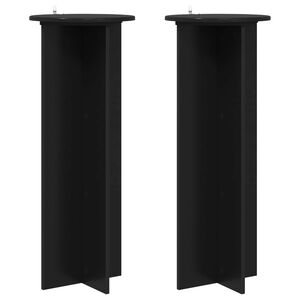 vidaXL Plantenstandaard 2 st Zwart &Oslash;40 x 100 cm Bewerkt hout