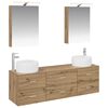 vidaXL Badkamermeubelset 5 st Artisanaal eiken Bewerkt hout en glas