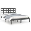 vidaXL Bedframe massief hout grijs 150x200 cm