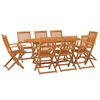 vidaXL 9-delige Tuinset 180x90x75 cm massief acaciahout