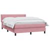 vidaXL Boxspring met matras fluweel roze 160x210 cm