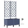vidaXL Tuin Pot met Irrigatie en Wielen 2 st Grijs 80 x 40 x 148 cm PP