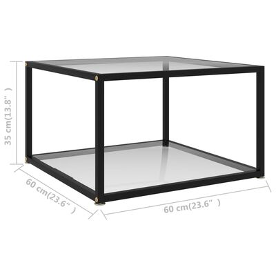 vidaXL Salontafel 60x60x35 cm gehard glas transparant