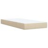 vidaXL Boxspring met matras stof cr&egrave;mekleurig 100x200 cm