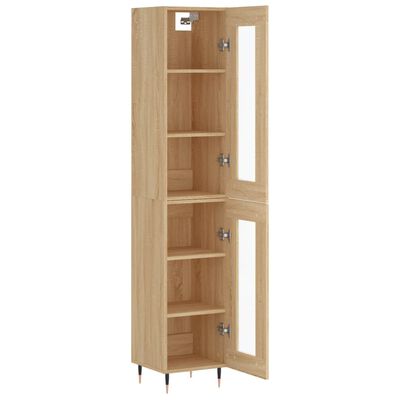 vidaXL Hoge kast 34,5x34x180 cm bewerkt hout sonoma eikenkleurig