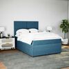 vidaXL Boxspring met matras fluweel donkerblauw 140x190 cm