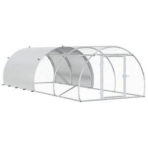 vidaXL Kippenhok zilver 400 x 150 x 100 cm Gegalvaniseerd staal