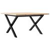 vidaXL Salontafel X-frame 60x60x40 cm massief grenenhout en staal