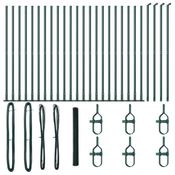 vidaXL Afrasteringspaal Groen 50 x 1,5 m (13 mm gaas) Staal en PVC