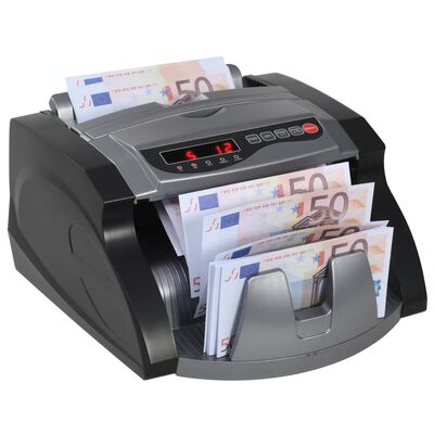 vidaXL Geldteller voor bankbiljetten zwart en grijs