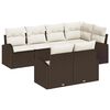 vidaXL Tuinbankenset 7 st Bruin en wit poly rattan