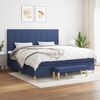 vidaXL Boxspring met matras stof blauw 200x200 cm