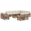 vidaXL Tuinbankenset 13 pcs Beige poly rattan