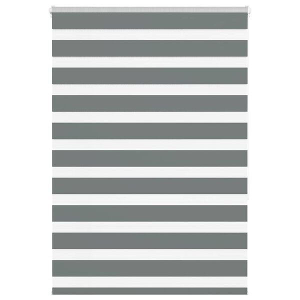 vidaXL Zebra rolgordijn 110x150 cm stofbreedte 105,9 cm donkergrijs