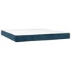 vidaXL Boxspring met matras fluweel donkerblauw 180x200 cm