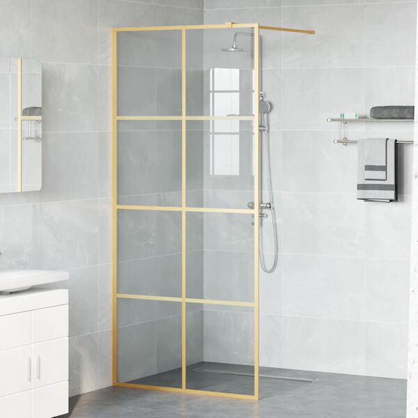 vidaXL Inloop Douche Wand Goud 90 x 195 cm gehard glas