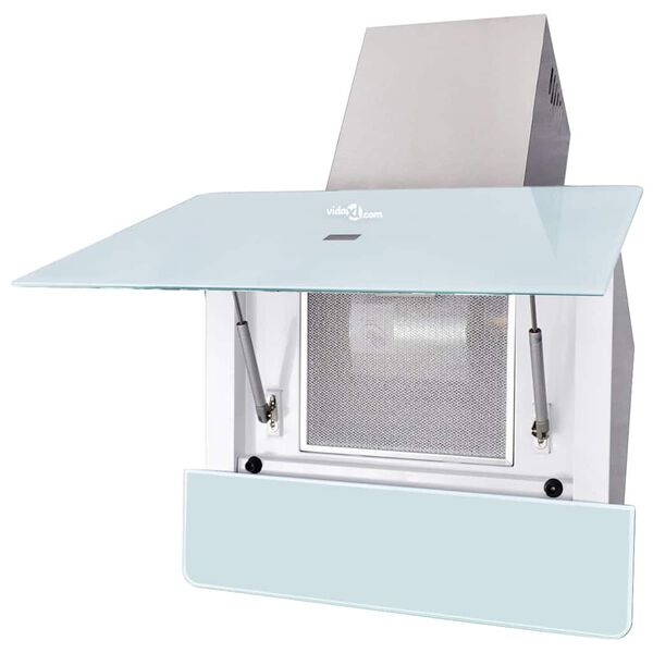 vidaXL Afzuigkap 600 mm gehard glas wit