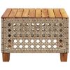 vidaXL Tuintafel 55x55x36 cm poly rattan en acaciahout beige