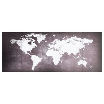 een andere Stadscentrum drinken vidaXL Wandprintset wereldkaart 200x80 cm canvas grijs online kopen |  vidaXL.be