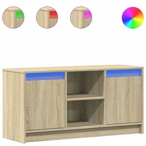 vidaXL Tv-meubel met LED 100x34x50 cm bewerkt hout sonoma eikenkleurig