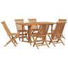 vidaXL Tuin eettafelset 7 st Bruin Massief Teakhout