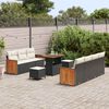 vidaXL Tuin Sofa Set met kussen met opslag 10 pcs Zwart en cr&egrave;me