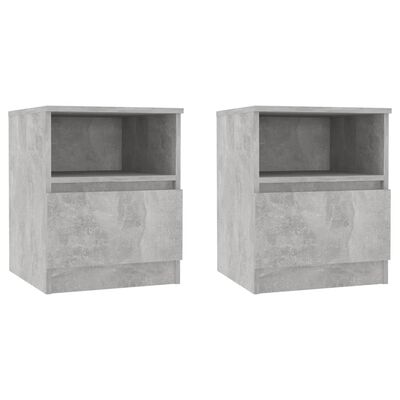vidaXL Nachtkastjes 2 st 40x40x50 cm bewerkt hout betongrijs