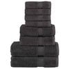 vidaXL 8-delige Handdoekenset SOLUND 600 g/m&sup2; antracietkleurig