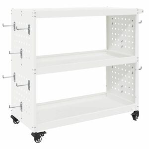 vidaXL Gereedschapswagen Wit 75 x 35 x 73 cm Koudgewalst staal