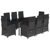 vidaXL 9-delige Tuinset poly rattan zwart