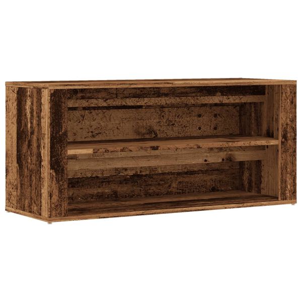 vidaXL Schoenenbank 100x35x45 cm bewerkt hout oud houtkleurig