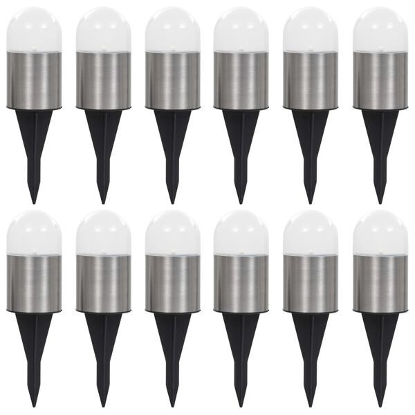 vidaXL Grondlampen 12 st solar LED wit