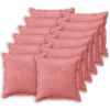 vidaXL Kussensloop 12 st HOUTEN Roze 40 x 40 cm Fluweel