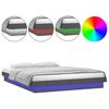 vidaXL Bedframe LED massief hout grijs 180x200 cm
