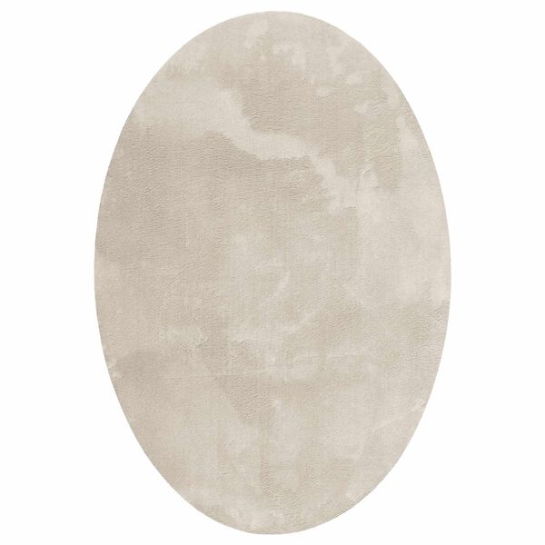 vidaXL Vloerkleden Ovaal HUARTE Beige 160 x 230 cm 100% Polyester