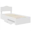 vidaXL Bedframe met hoofdeinde met lade Wit 90 x 190 cm Bewerkt hout