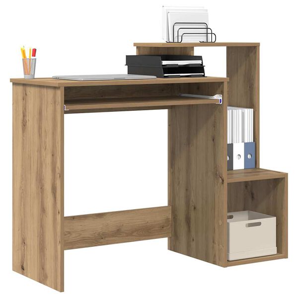vidaXL Bureau met plank Artisan Eiken 106 x 40 x 88.5 cm Bewerkt hout