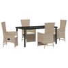 vidaXL Tuin eettafelset 5 st Beige poly rattan