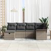 vidaXL Tuin Sofa Set met kussen met opslag 6 pcs Grijs poly rattan