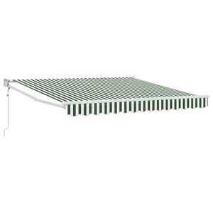 vidaXL Uitschuifbare luifel Groen en Wit 350 x 250 cm