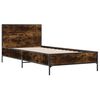 vidaXL Bedframe bewerkt hout en metaal gerookt eikenkleurig 90x190 cm