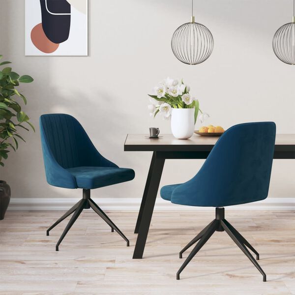 vidaXL Eetkamerstoelen 2 st fluweel blauw