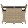 vidaXL 3-delige Bistroset met kussens poly rattan beige