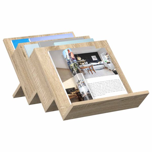 vidaXL Tijdschrift Rek Sonoma Eiken 53 x 40 x 28.5 cm Bewerkt hout