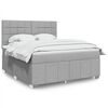 vidaXL Boxspring met matras stof lichtgrijs 180x200 cm