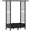 vidaXL Verhoogd Bed met Trellis en Dak Zwart 122,5 x 40 x 127 cm PP